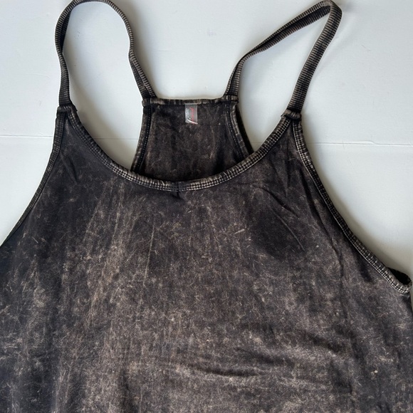 ☀️NEW Free People Hot Shot Mini Dress. Acid Wash Black. Size: Medium - Picture 4 of 11